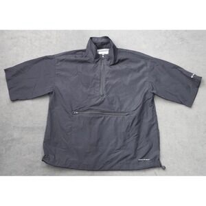 Columbia Windbreaker Pullover Womens Small Black Excellent Short Sleeve Zip